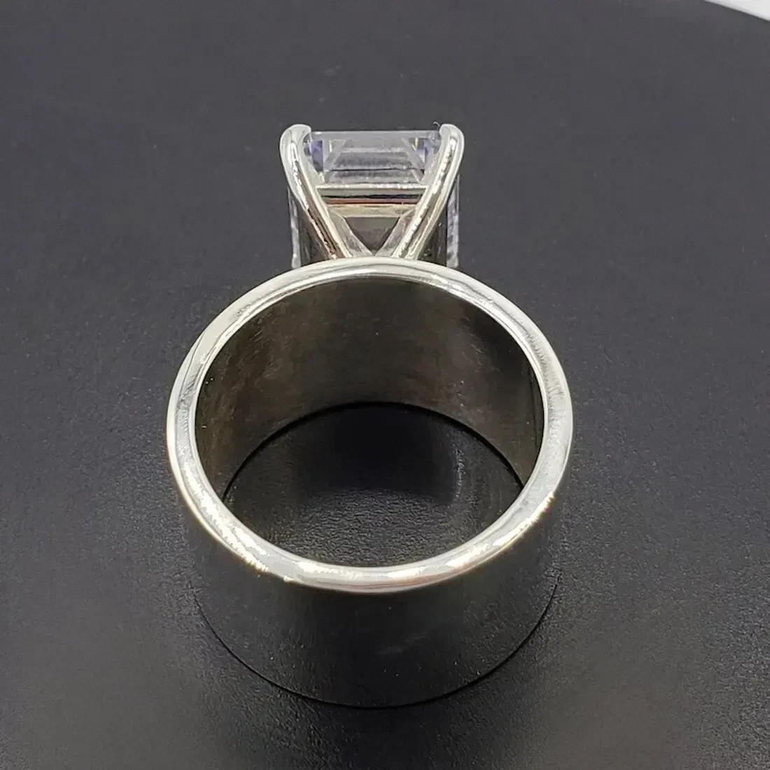 12.00 Ct Certified Emerald Treated White Diamond Solitaire Ring In 925 Silver