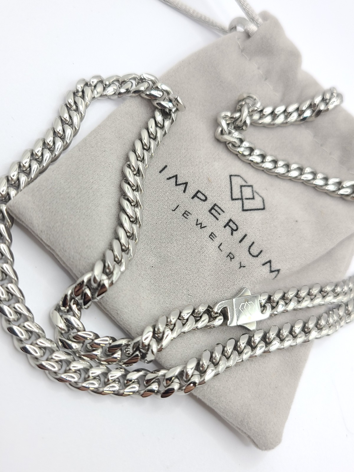 Imperium Cuban Link Chain (Silver) – 5mm – 24″ – 316L Stainless Steel Base