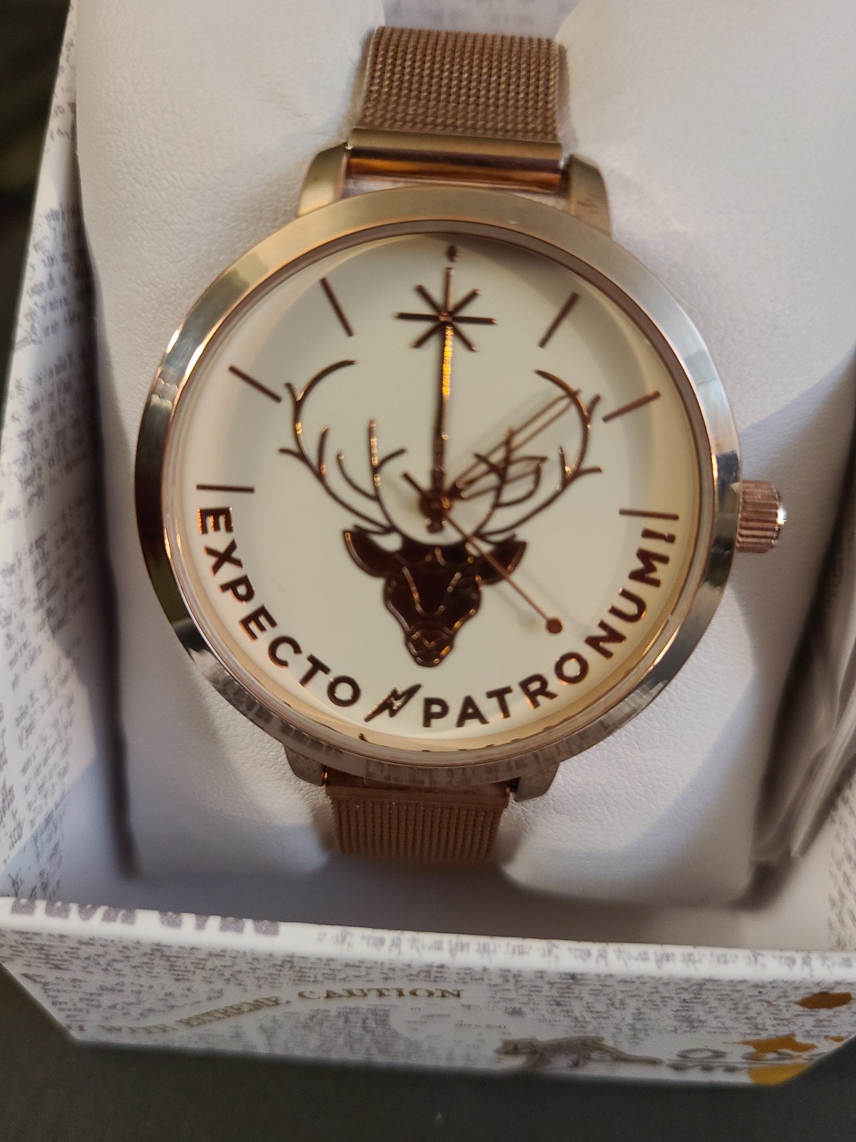 Harry Potter Accutime Rose Gold Expecto Patronum Watch MIB, New Battery