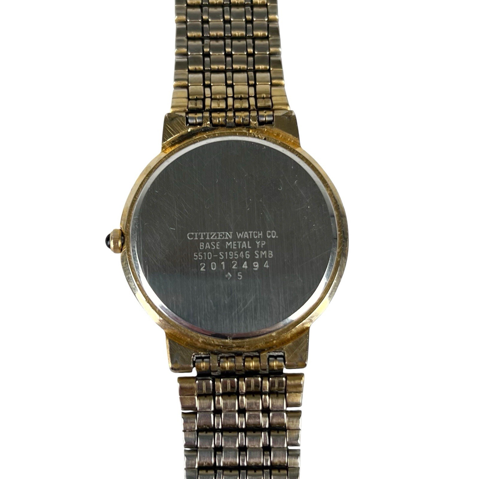 Vintage Citizen Quartz Gold Tone Watch Roman Numeral Date Classic Dress