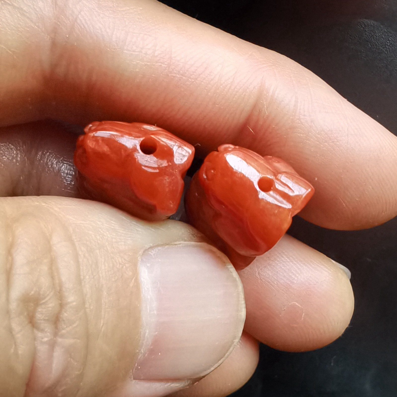 Hollow Rich Pixiu dragon carving red Jade stone pendant,amulet rope necklace