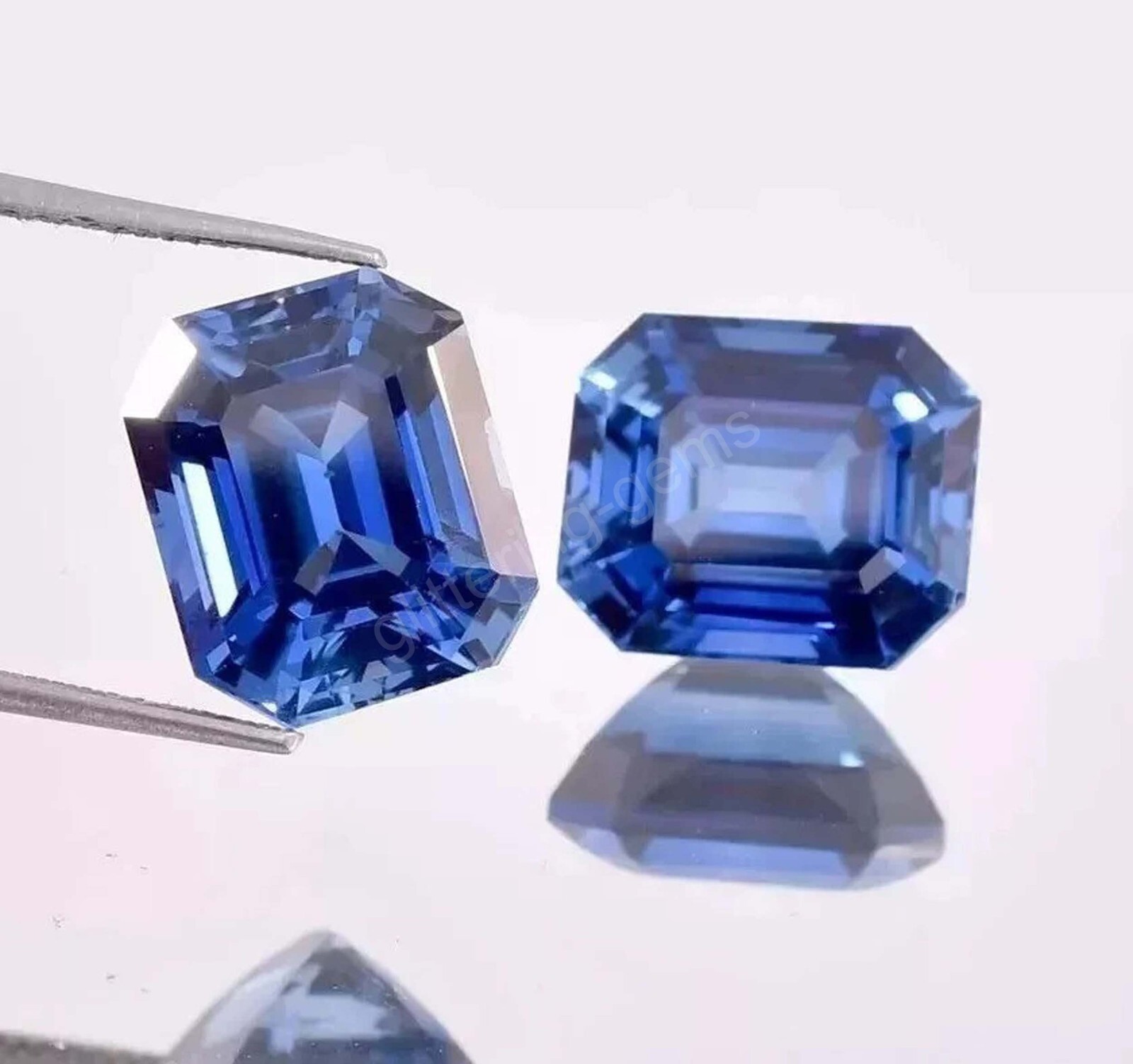 2 Pcs Flawless Natural 22.00Ct Blue Sapphire IGL Emerald Cut Loose Gemstone 5MSC