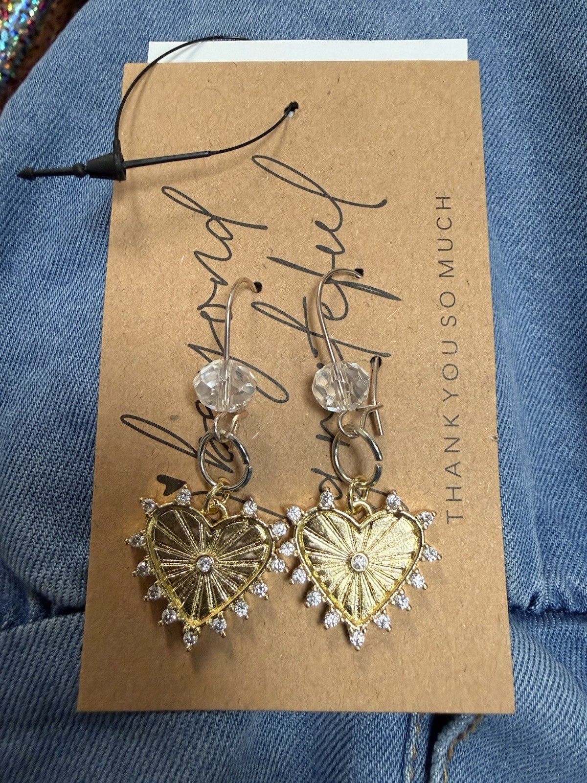 Heart Dangle Earrings Handmade NEW From Boutique