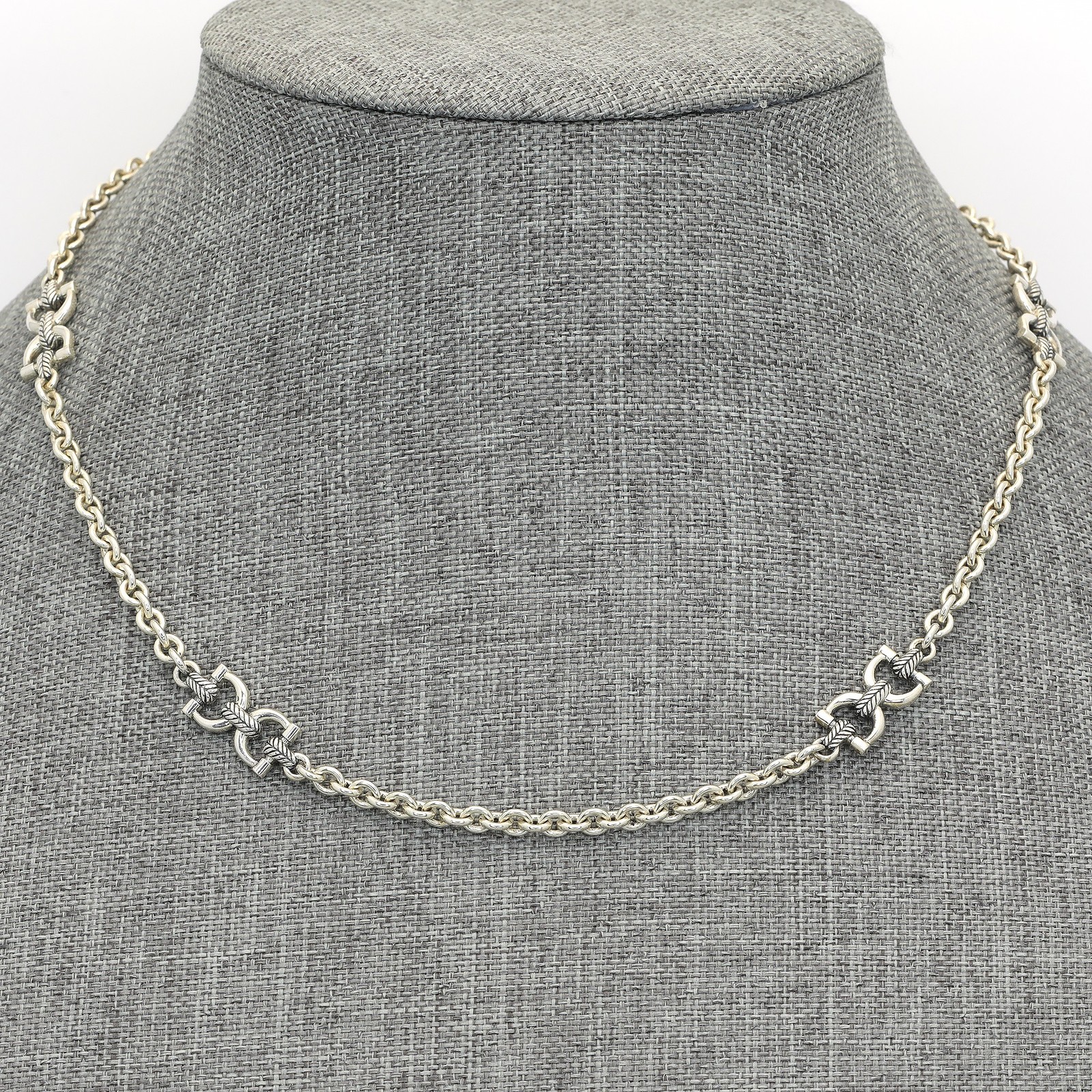 JAI by John Hardy QVC 18″ Sterling Silver Horse Bit Station Equestrian Necklace