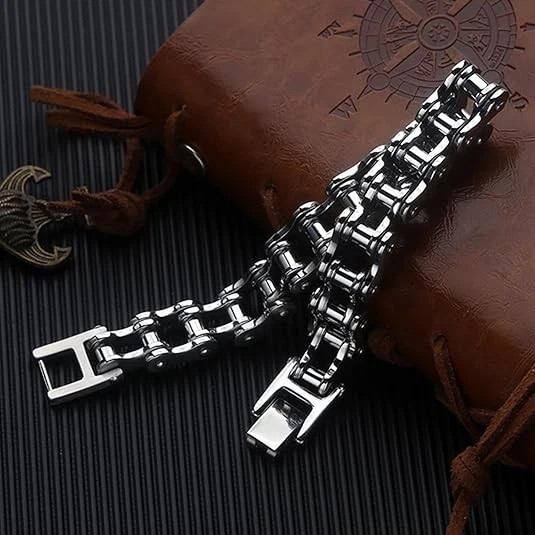 Men’s Fashion Bracelet Stainless Steel Motorcycle Bike Chain Design Jewelry Gift