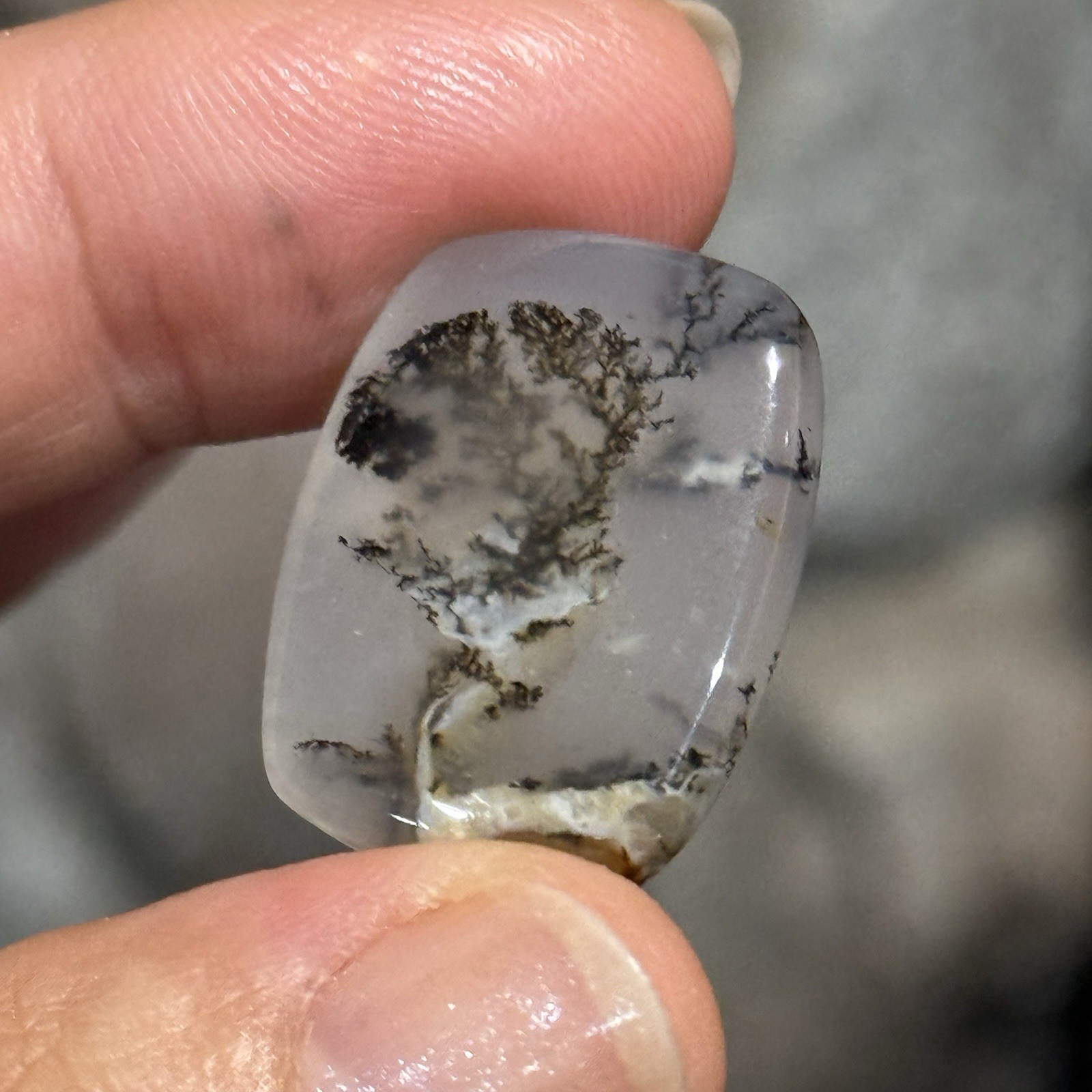 22ct 24.3×18.5x6mm Fine Rectangle Dendrite Opal Cabochon Loose Picture Stone