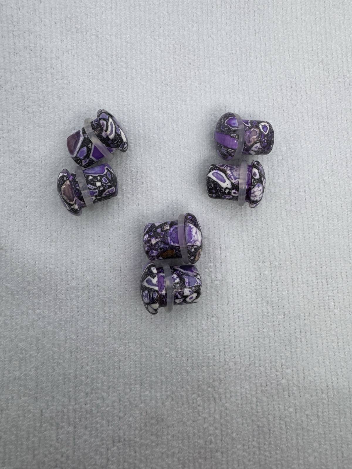 8 Pair 00g 10mm Natural Stone Ear Gauges Explorer Collection