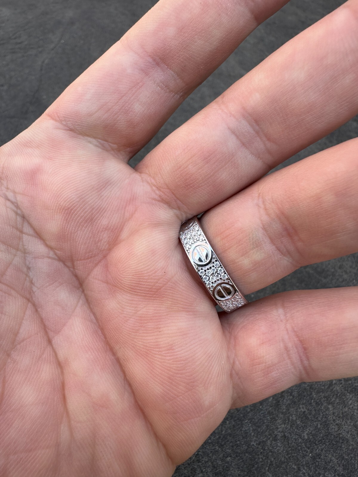 Real Iced Moissanite Eternity Band Wedding Screw Ring Pass Tester 925 Silver 5mm