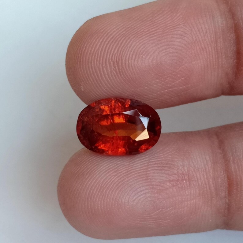 REAL Mozambique Hessonite Garnet Oval Earth Mine Gem January Birthstone 5.20 Ct
