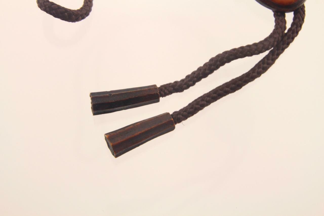 Vintage Korean Carved Face Hahoetal Mask Men’s Bolo Tie