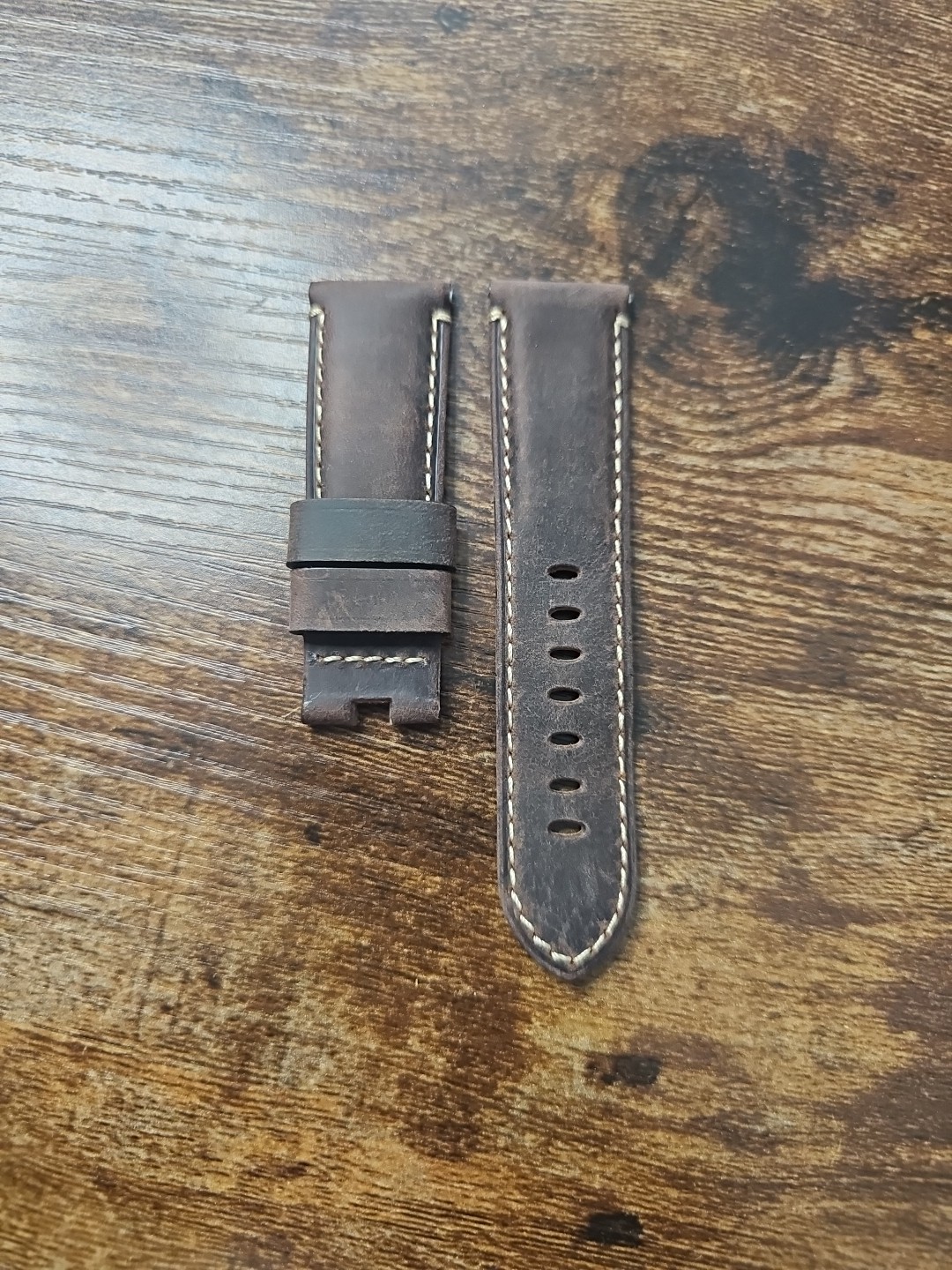 Panerai Watch 24mm OEM Brown Leather Strap for 22mm Deployment Buckle MX001SFW