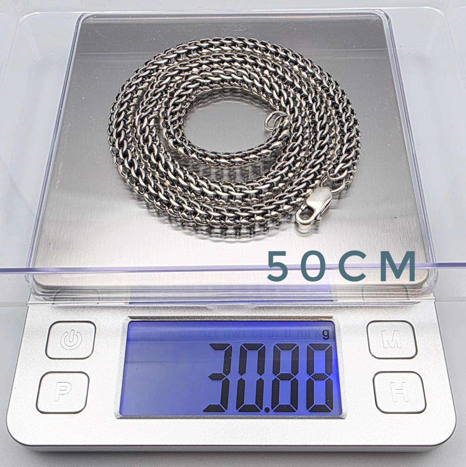 Men’s Solid Sterling Silver Python Weave Oxidized Handmade Chain Necklace 7.0mm