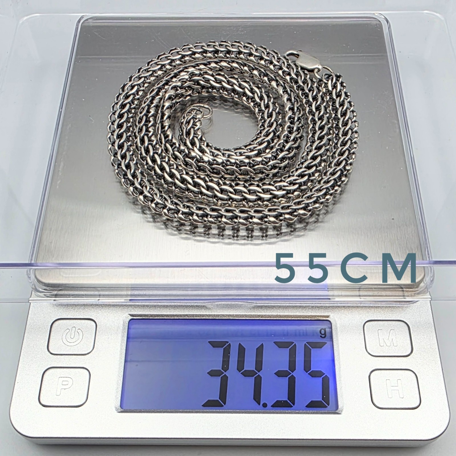 Men’s Solid Sterling Silver Python Weave Oxidized Handmade Chain Necklace 7.0mm