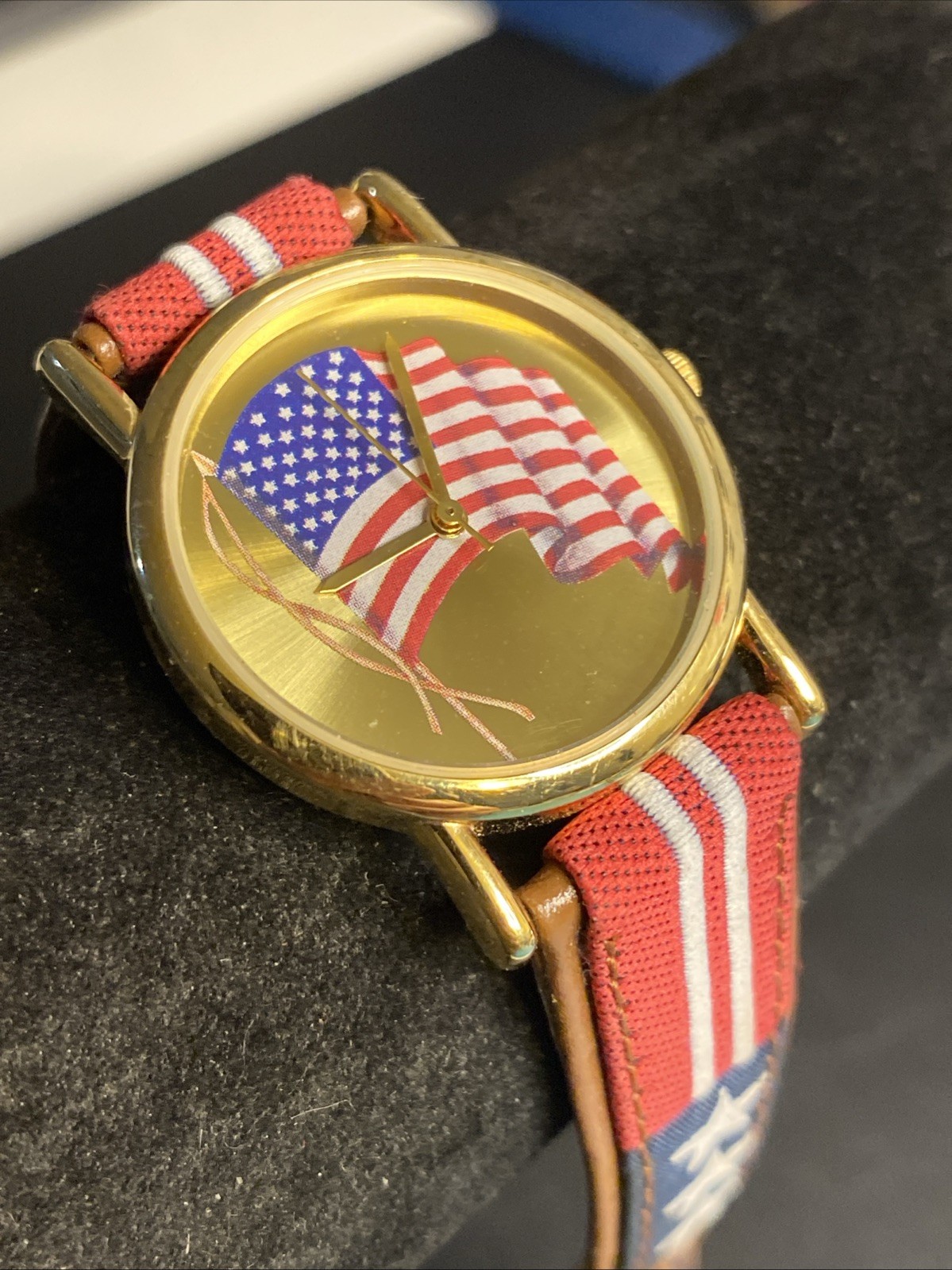 Vintage USA Flag Unisex Valdawn Watch New Battery