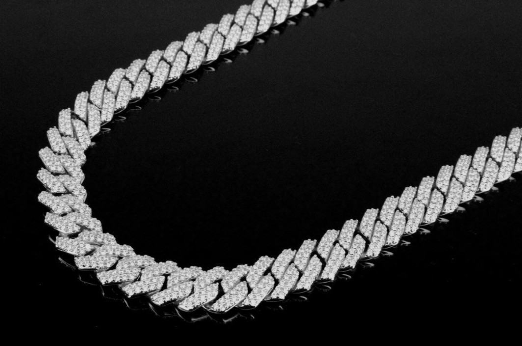 14k STAMPED 14mm Cuban Prong Chain Necklace 64ct Lab Sim VVS1 Diamond 200g+