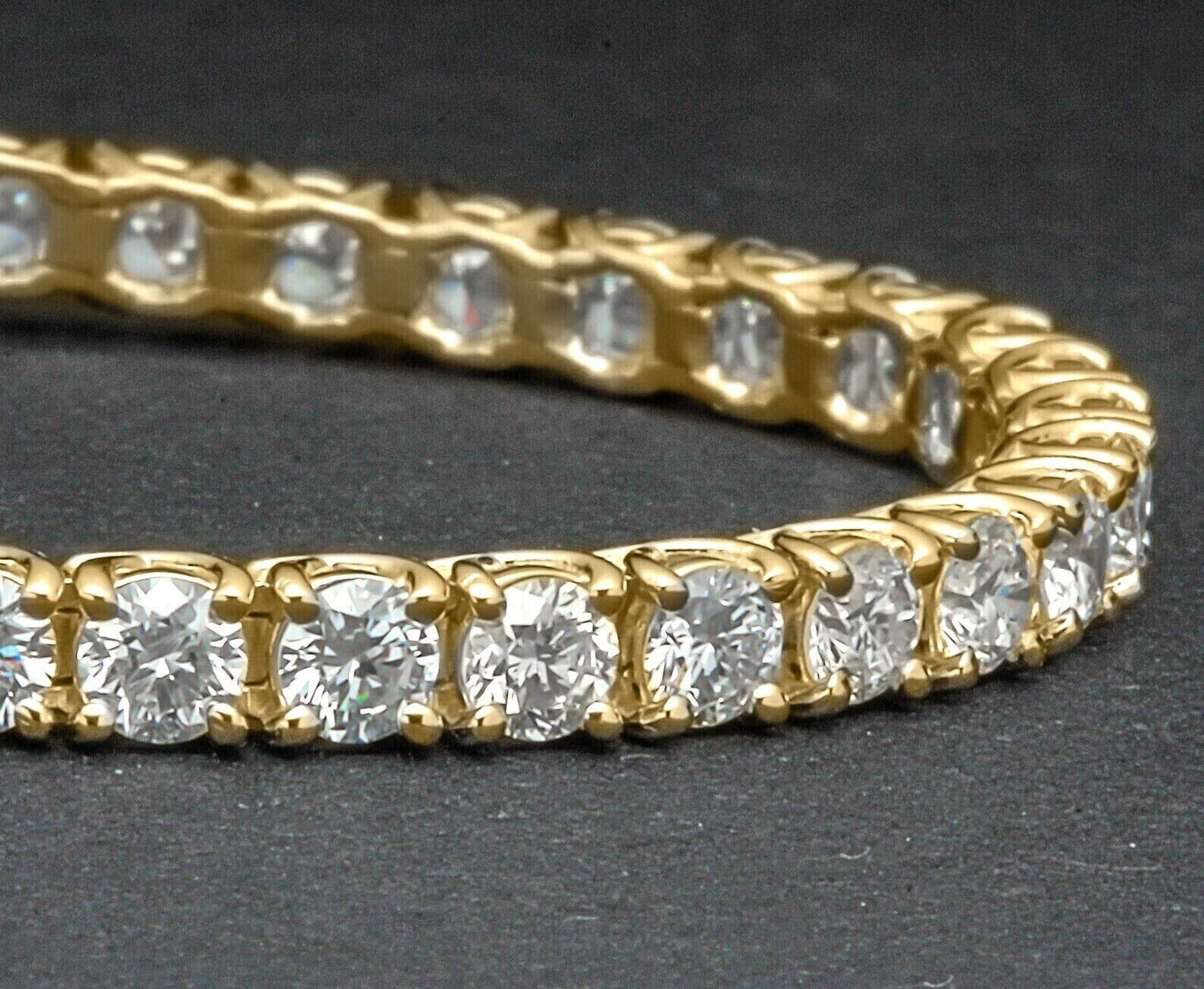 5Ct Round Cut Lab-Created Diamond Women’s Tennis Bracelet 14K Yellow Gold Plated