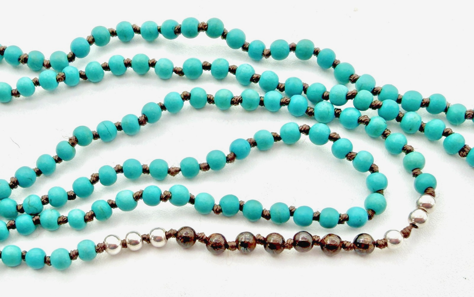 Silpada Sterling, Great Lengths, Howlite, Bronzite Beaded Necklace, 36″ N2396