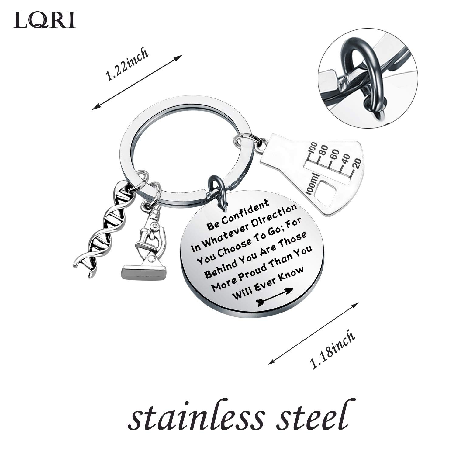 DNA Double Helix Charm Microscope Charm Keychain Chemistry Biology Gift Be Confi