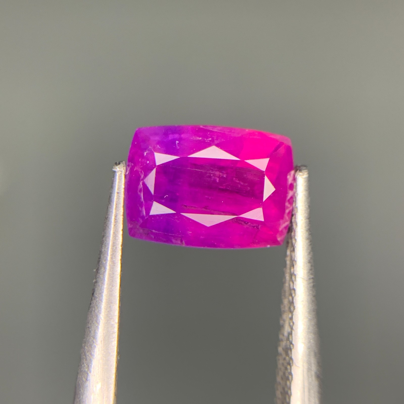 2.08 Ct Natural Bicolor Sapphire Purplish Pink Cushion Cut Loose Gemstone- Tajik