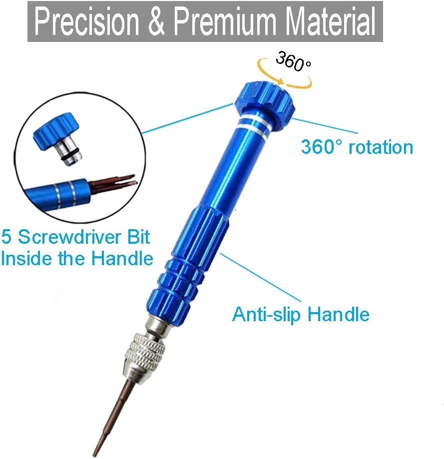 Eyeglass Repair Kit, 5-in-1 Multifunctional Precision Screwdriver Set (torxT5~T6