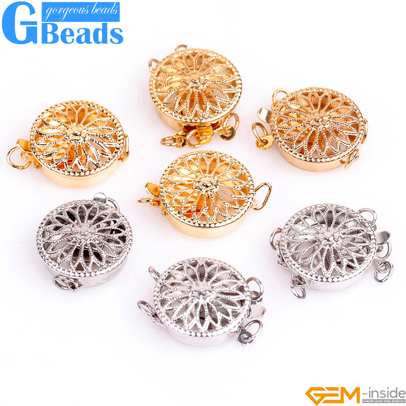 Exquisite Filigree 14K Gold Filled Pearl Box Snap Clasp Necklace Clasps Closures