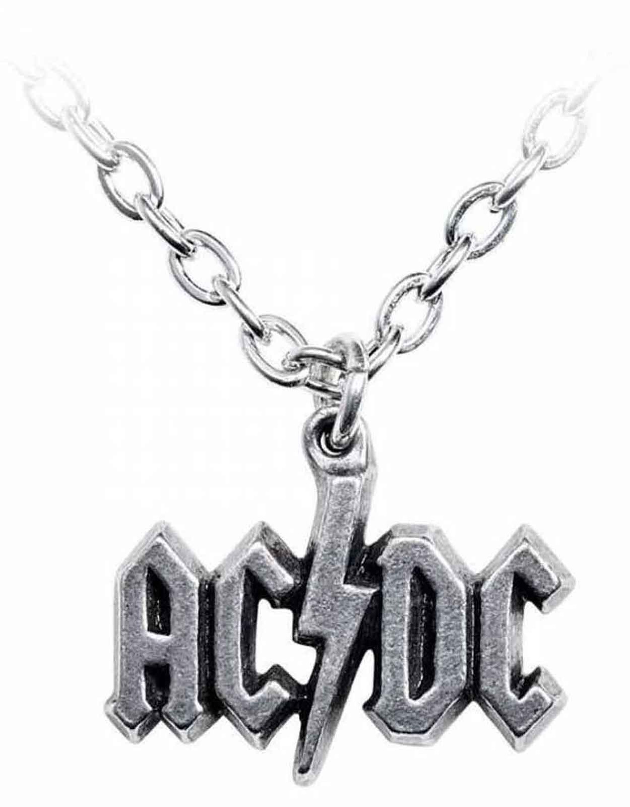 AC/DC Pendant Necklace Lightning Band Logo 3D sculpted pewter new Official Size