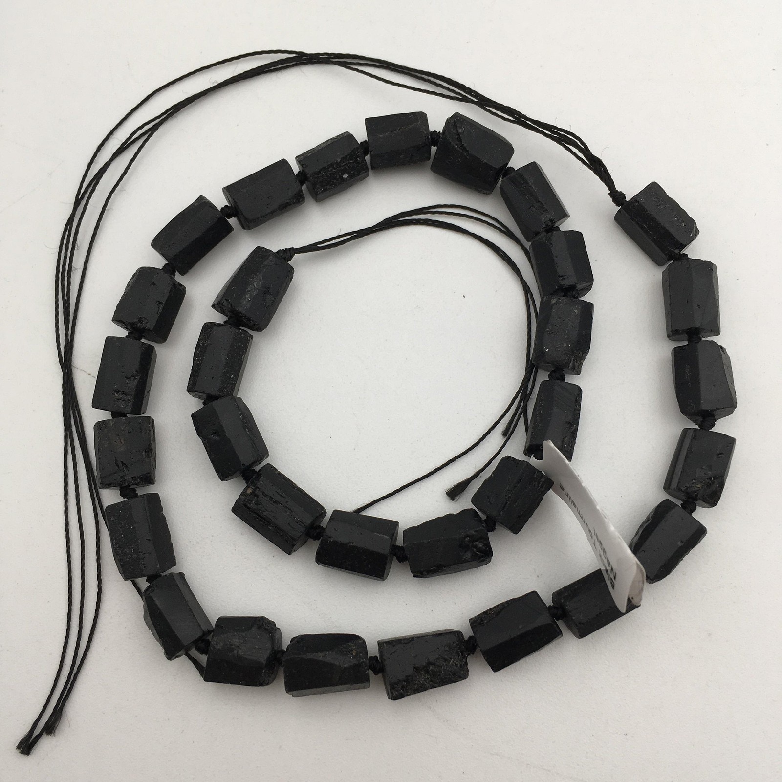 Natural Black Tourmaline Rough Faceted Tube Beads Size 8-9×10-13mm 15.5″ Strand
