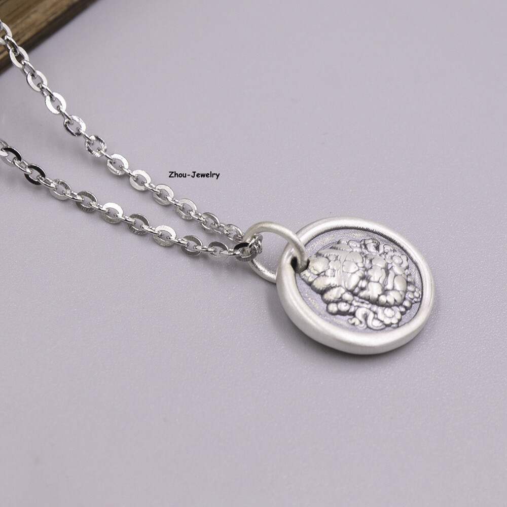 Pure S999 Sterling Silver Pendant Men Women Buddha Figure Pendant 16*13mm