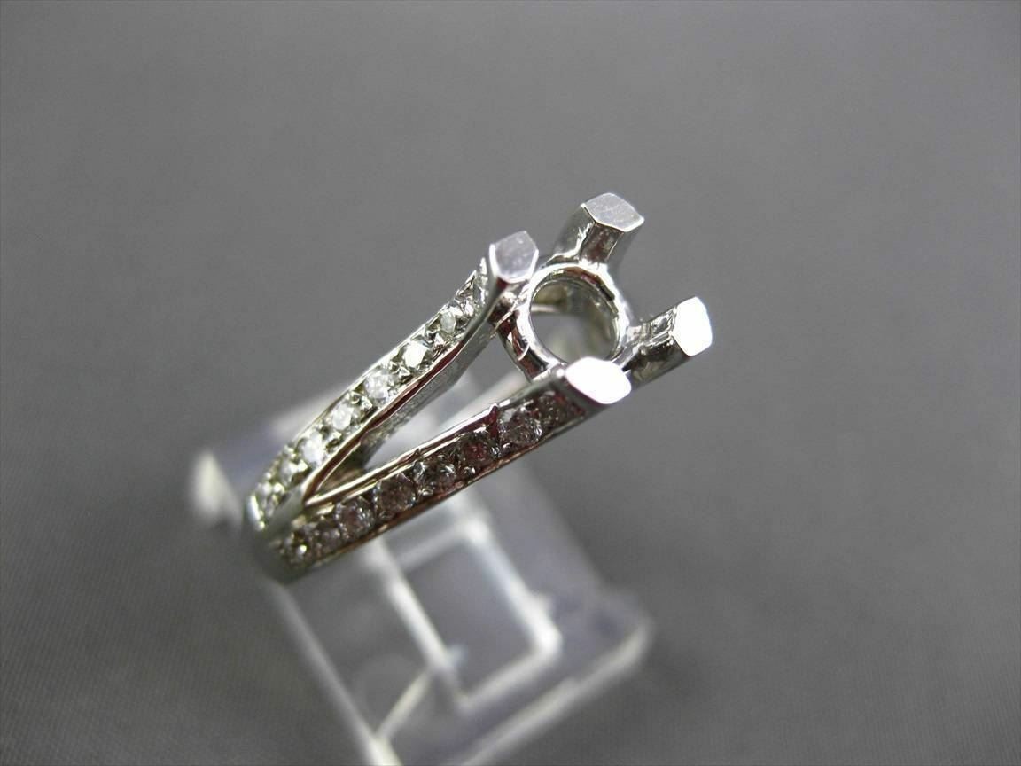 ESTATE .64CT DIAMOND 14K WHITE GOLD 3D TENSION SEMI MOUNT ENGAGEMENT RING #17691