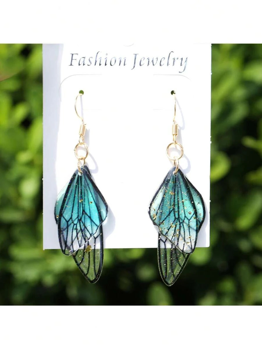 1 pair Butterfly Wing Earrings Retro Personalized Women Jewelry