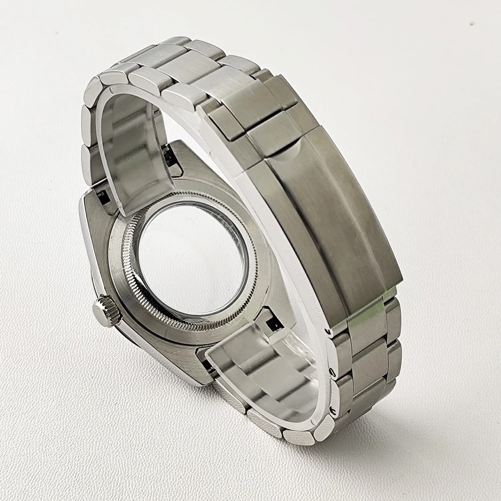 39mm Steel Watch Case Sapphire Glass Silver Gold Dial For NH35 NH36 Movement