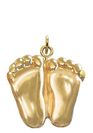 Precious Feet, 14k Gold Plated, Charm Pro-Life Jewelry, Charm