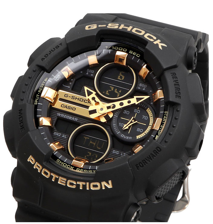 Casio G-Shock GMA-S140M-1ADR Black Gold Analog Digital Watch 200M