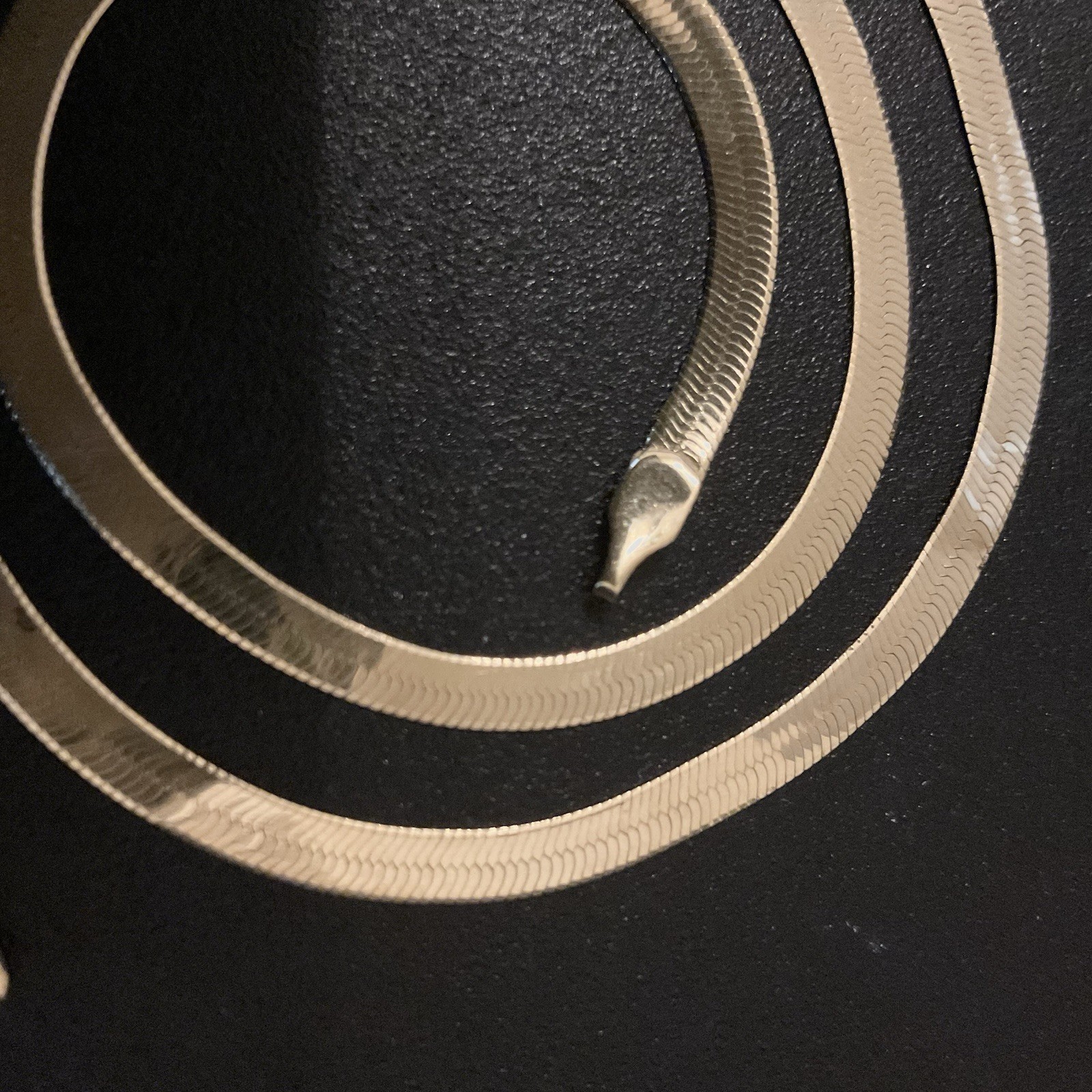 14K Yellow Gold Flat Herringbone Chain Necklace, Lobster Clasp, 4 mm, 18 inch
