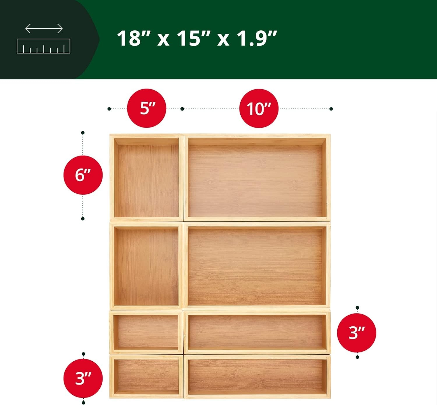 ROYAL CRAFT WOOD Bamboo Jewelry Organizer Box and Chests Set – 8 boxes