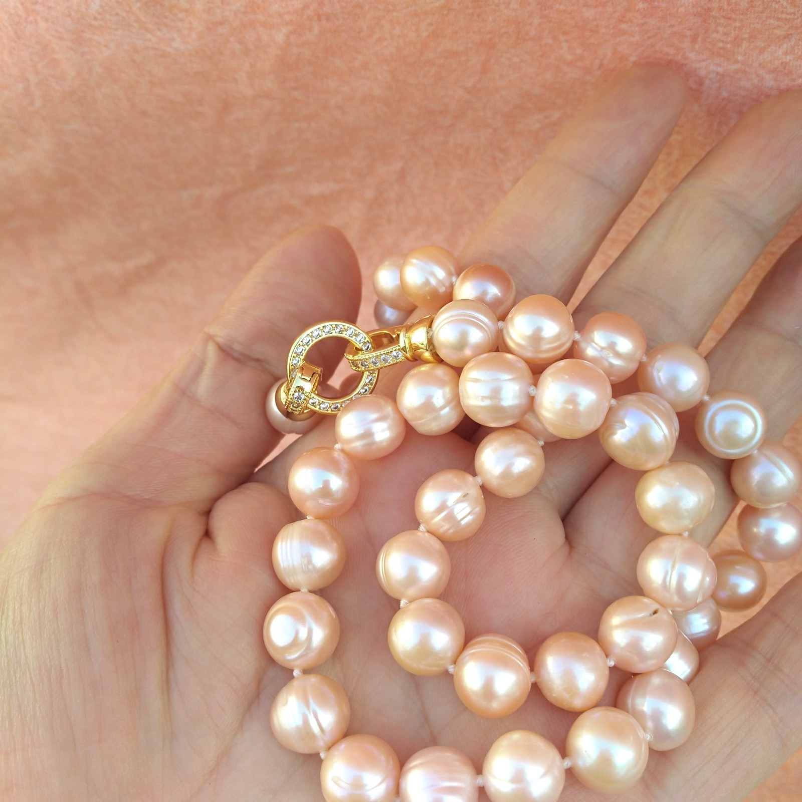 20inch Gorgeous Natural AAA 10-11mm South Sea Light pink Pearl Necklace
