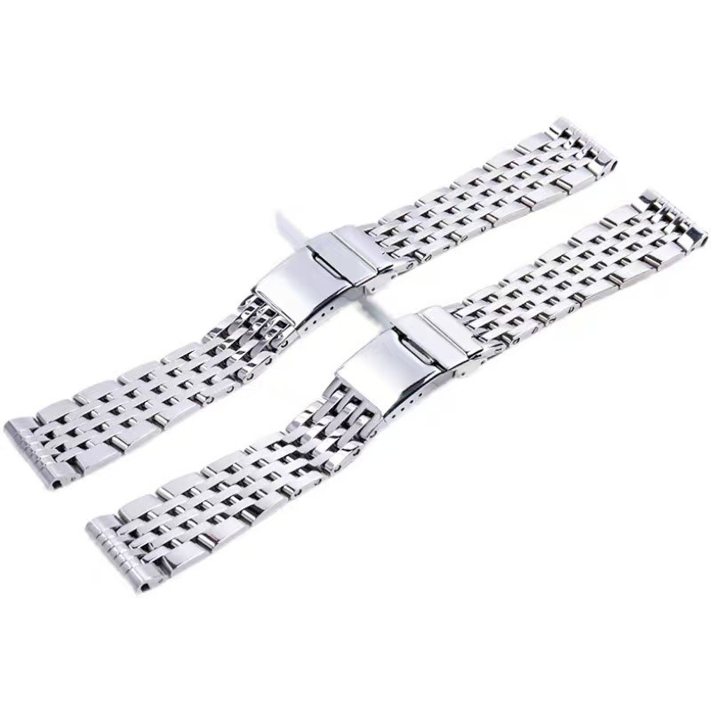 22/24mm Strap Bracelet for Breitling Navitimer, Crosswind Solid Curved-End Links