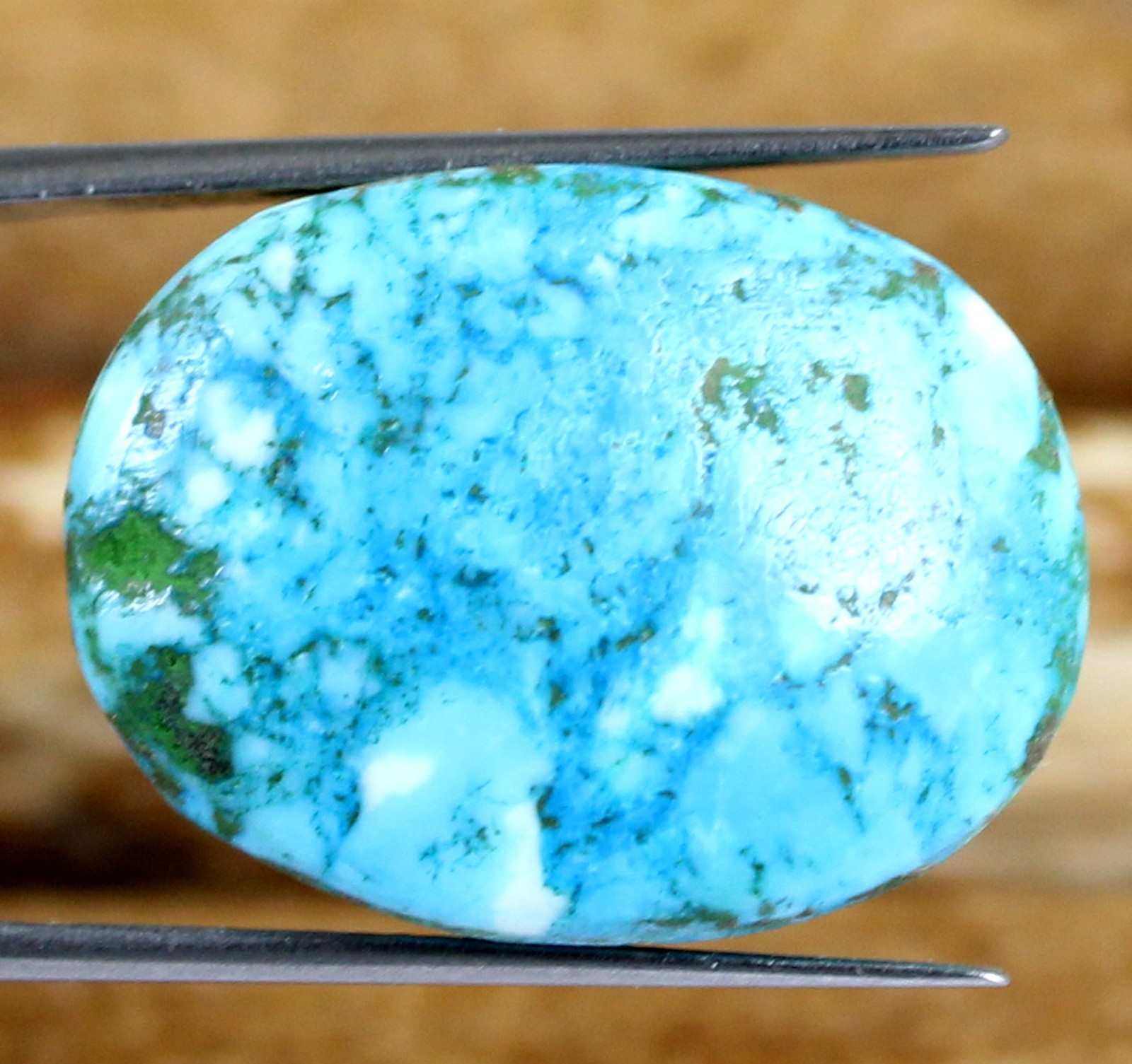 21.25 Ct Oval Shape Arizona Blue Turquoise Natural Gemstone Certified T9267