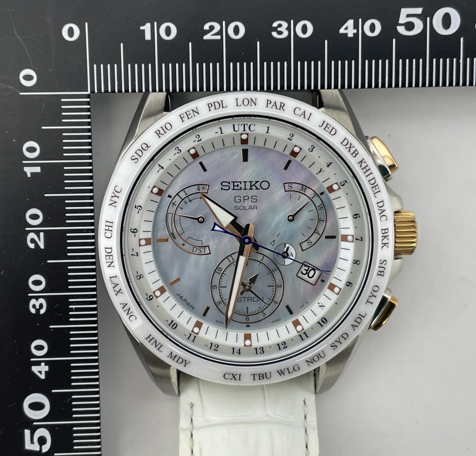 SEIKO ASTRON GPS Radio Wave Solar Men’s Watch Beautiful MOP Dial 8X53-0AJ0-2