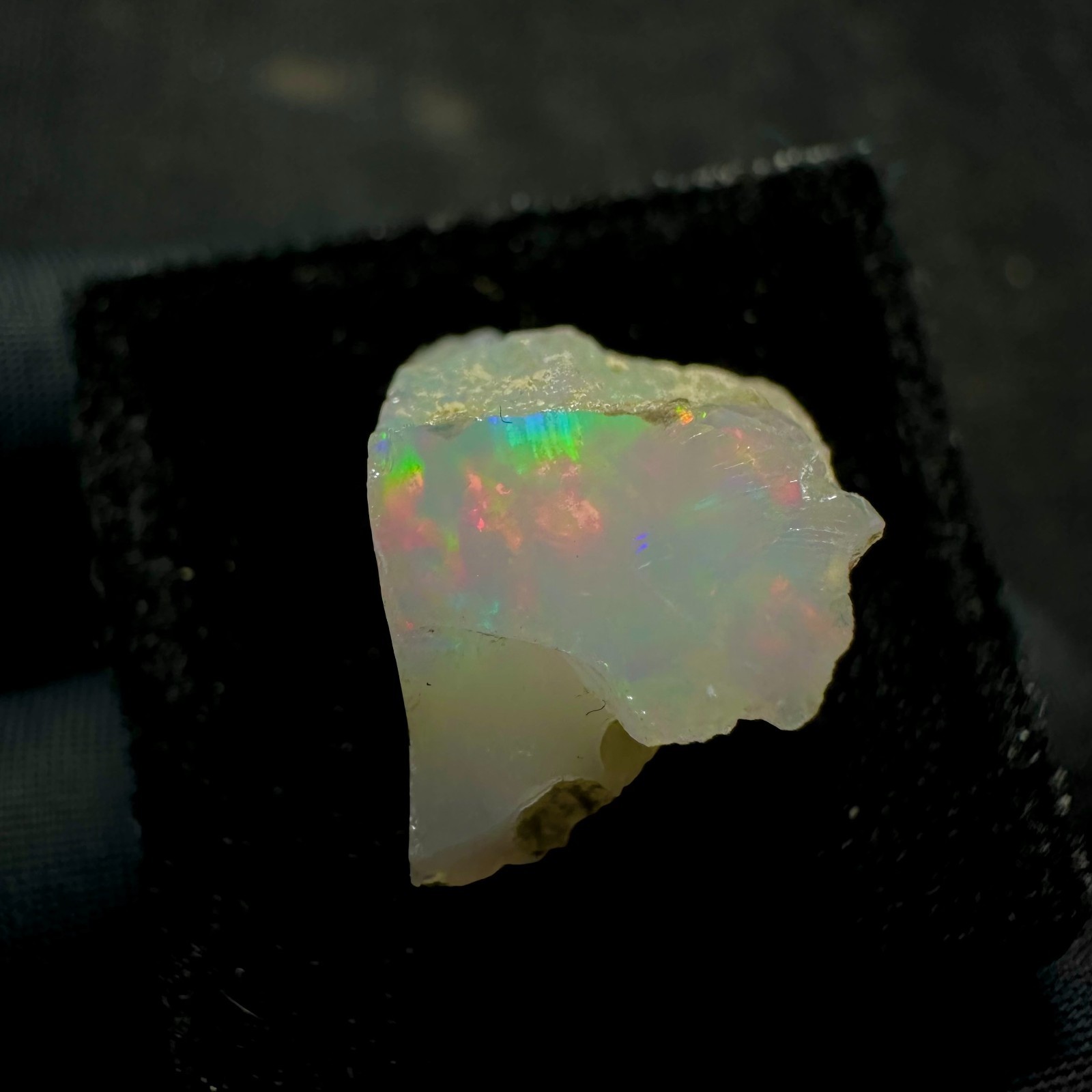 Natural White Ethiopian Opal Rough, Rainbow Fire Raw Opal, Play Of Color Opal