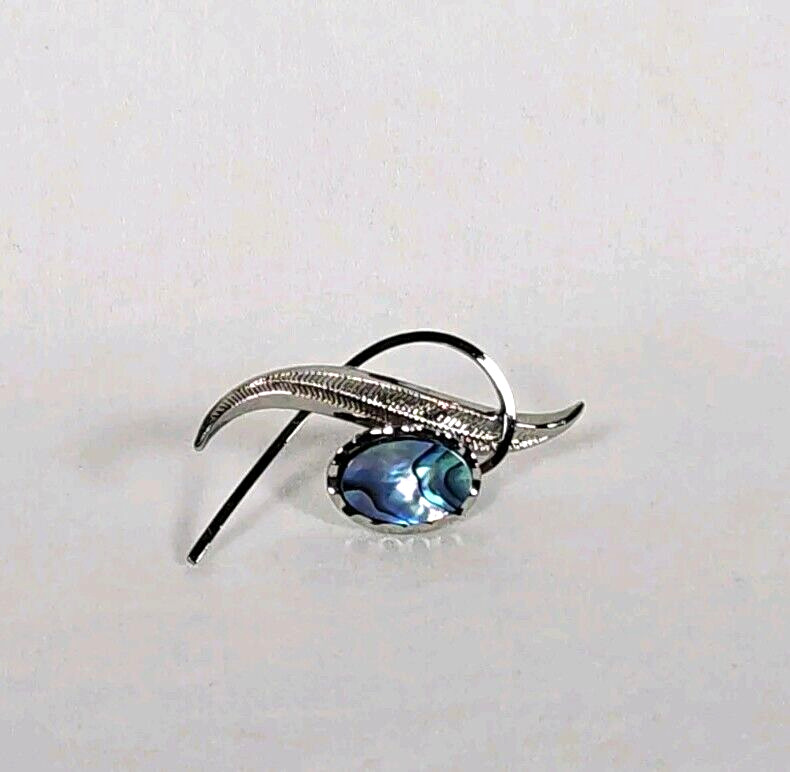 Ariki Abstract Pana Shell Brooch Silver Palladium Plated Pin