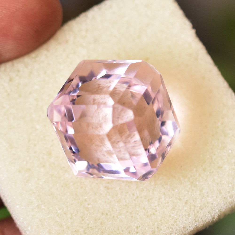 AA+ Quality 67 Ct RARE Cube Shape NATURAL Pink Topaz CERTIFIED Loose Gemstone