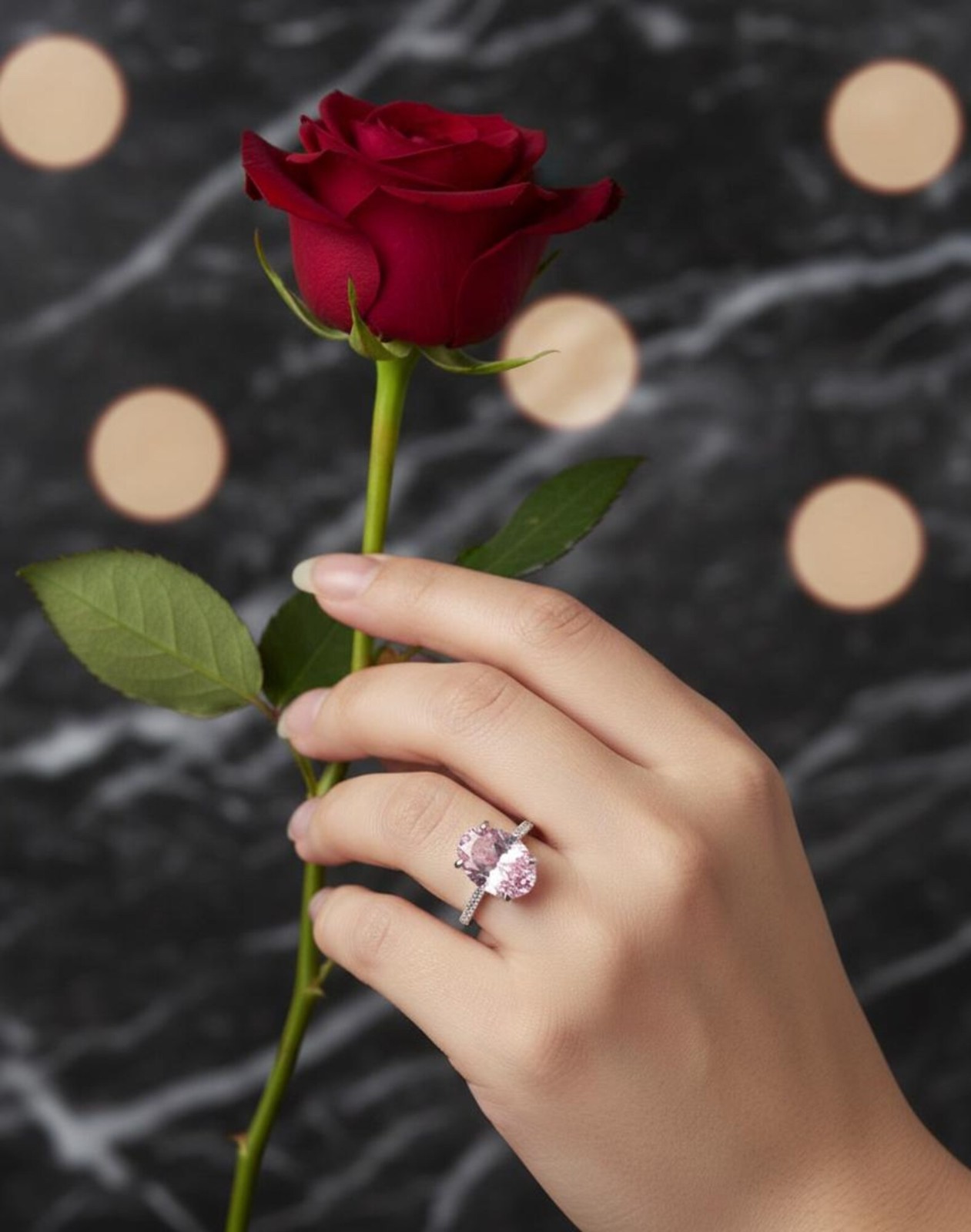5.00 Ct Oval Natural Pink Sapphire & Diamond Wedding Gift Ring 14k White Gold 8
