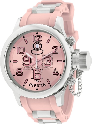 RARE Invicta Russian Diver 52mm Pink Tone Chronograph Swiss Quartz Mens Watch