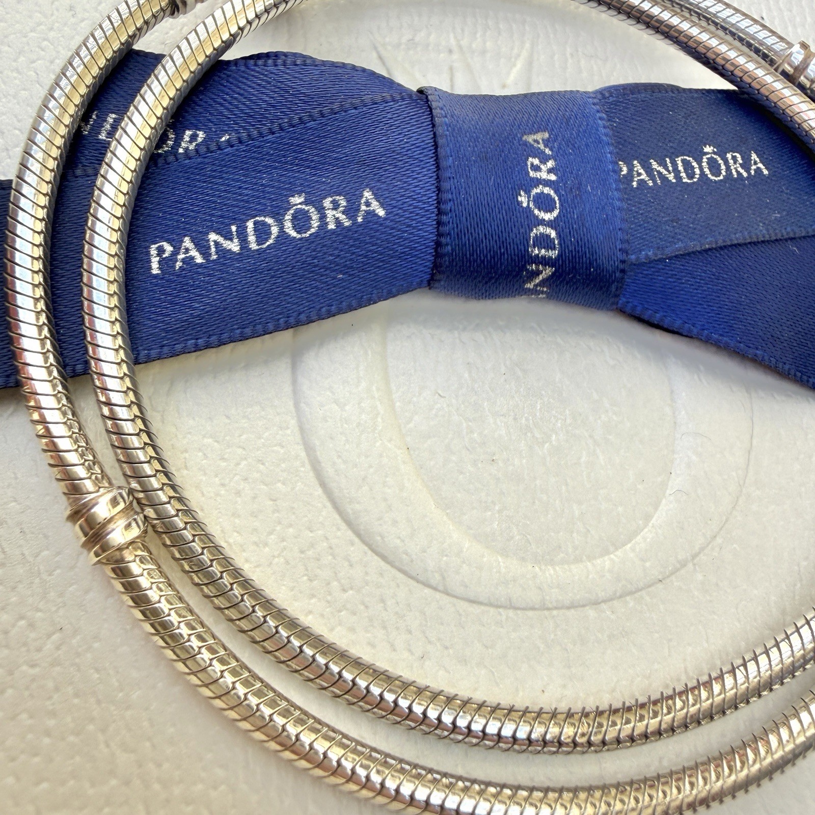 Authentic Pandora Silver Moments Snake Chain Charm Necklace 45cm #590702HV-45