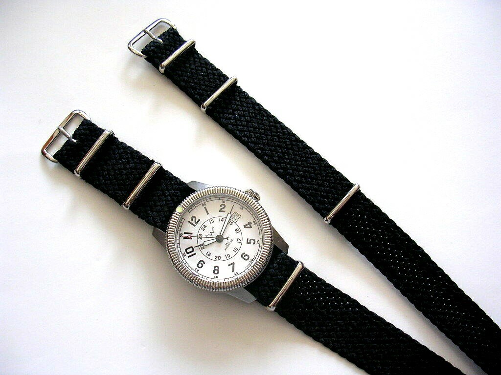 18mm Black Woven Braided SS NATO G10 ® Premium Nylon watch band strap IW SUISSE