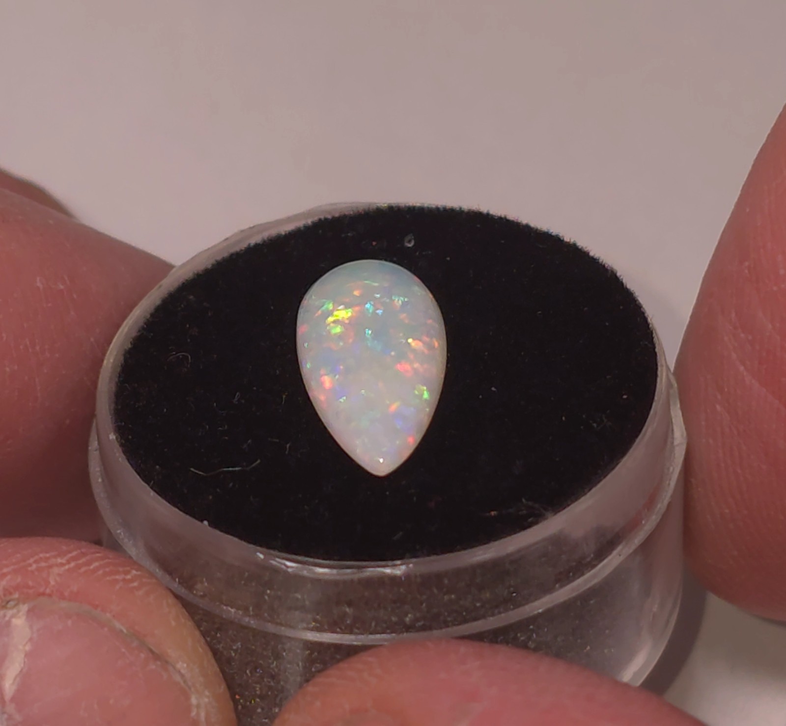 White Opal Coober Pedy Australia Natural Opal Pear Cabochon – 16 mm x 7.5 mm