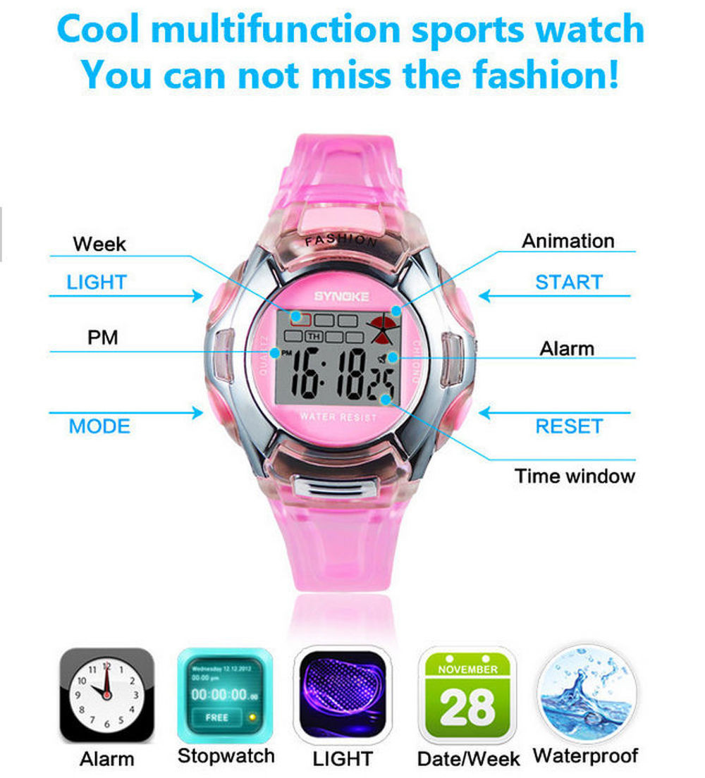 Kids Digital Watches for Boys Girls LED Sports Waterproof Wrist Watches Children