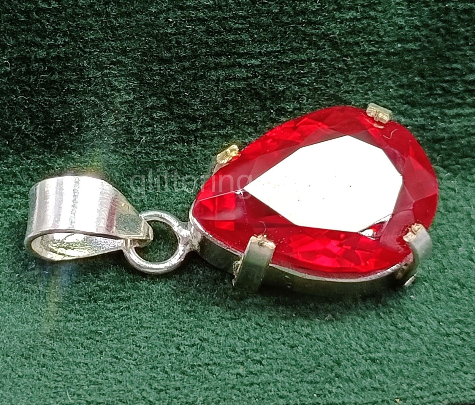 32.5 Ct Natural Red Ruby Pendant Pear Cut IGL Certified Loose Gemstone 5JSS