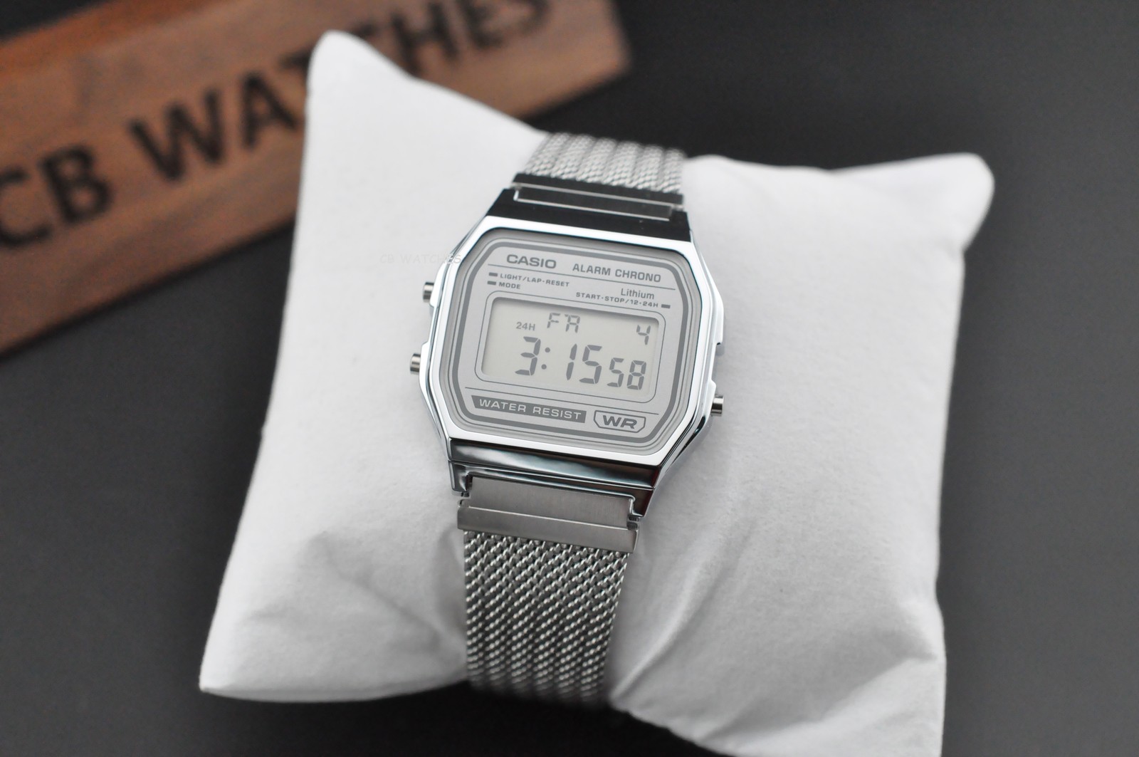 Casio Vintage Series A158WEM-7 Stainless Steel 33mm Silver Dial Mesh Men’s Watch